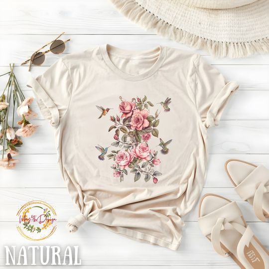 Hummingbird Shirt, Botanical Shirt, Nature Lover Shirt