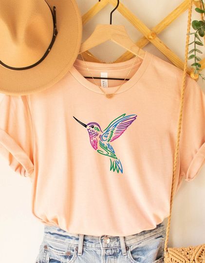 Watercolour Birds T-shirt, Nature Tee, Hummingbird Shirt