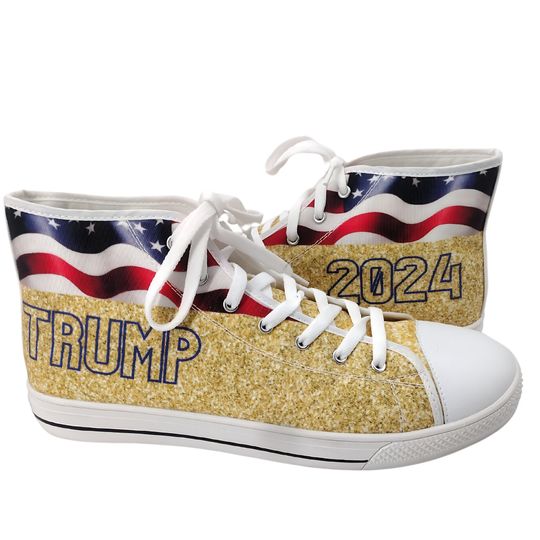 Men's Trump High Top Sneakers, Trump Never Surrender Sneakers, Trump Take America Back, Trump 2024
