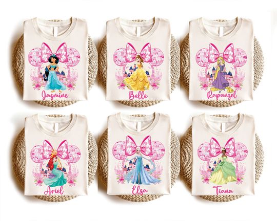 Disney Princess Shirt, Custom Disney Girls Trip Shirt, Minnie Bow Princess T-Shirt