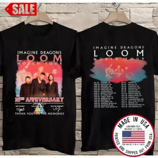 Rare Imagine Dragons Band Tour 2024 Gift Family Men T-Shirt