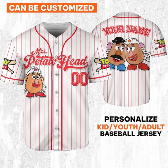 Custom Disney Toy Story Mrs Potato Head Baseball Jersey