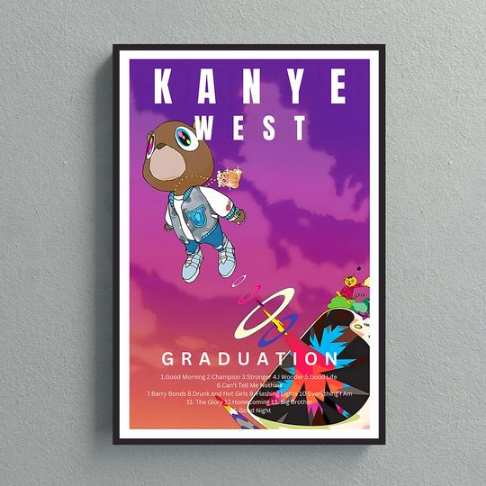 Kanye West Graduation Album Cover Poster, Music Wall Art Poster, Home Decor, Gift Wall Art Poster Print