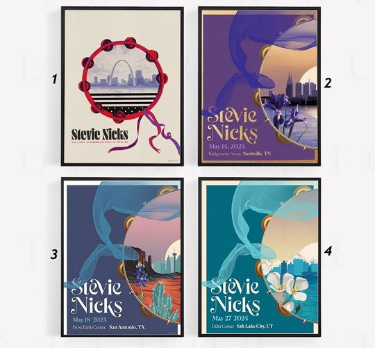 Custom Stevie Nicks Concert May 27 2024 Salt Lake City, UT Poster, Stevie Nicks Poster, Stevie Nicks 2024 Postder