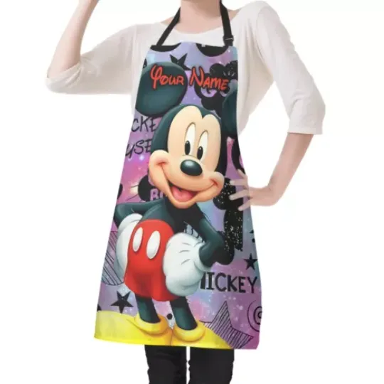 Custom name Disney Mickey Cartoon Movie Mother's Day Apron, gift for mom