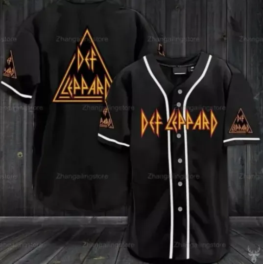 Men Def Leppard Rock Band Baseball Jersey Shirt