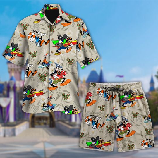 Animated Silly Dog 3D All Over Printed Hawaiian Shirt, Dog Surfing Shirt, Summer Vacation Shirt