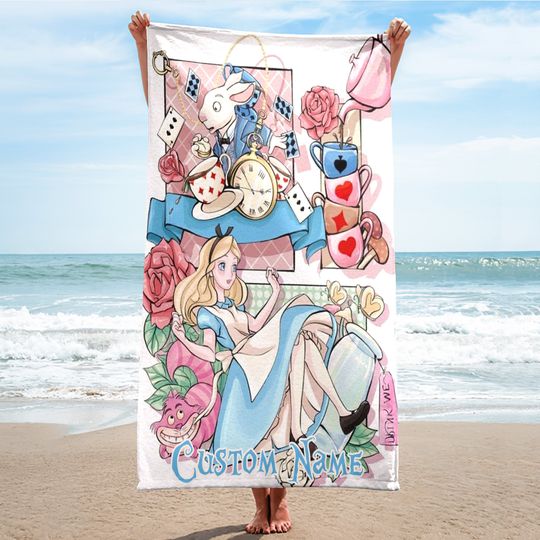 Wonderland Beach Towels, Fantasy Movie Beach Towels, Magic World Beach Towel, Cartoon Beach Towel Gift