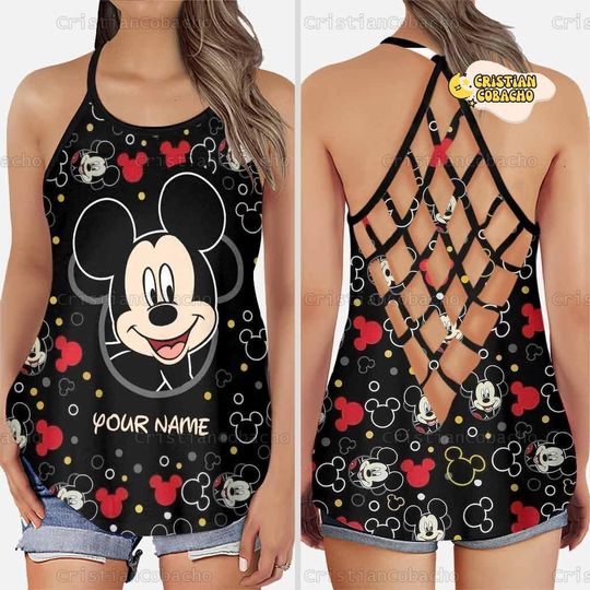 Personalized Mouse Cross Tank Top, Lovely Mouse Ears Shirt, Mickey Mouse Ears