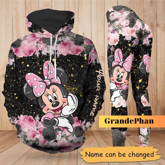 Minnie Mouse Hoodie, Customized Minnie Mouse Shirt, Minnie Women Leggings, Disney Gift For Mom