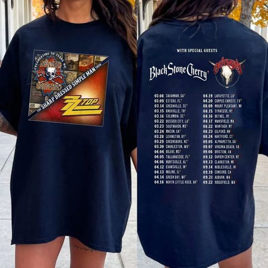 Lynyrd Skynyrd ZZ Top Tour 2024 Shirt, ZZ Top World Tour Shirt, Lynyrd Skynyrd Tour Tee