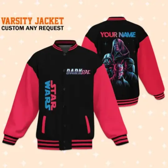 Personalize Star Wars Darth Side, Unisex Baseball Outfit Varsity jacket