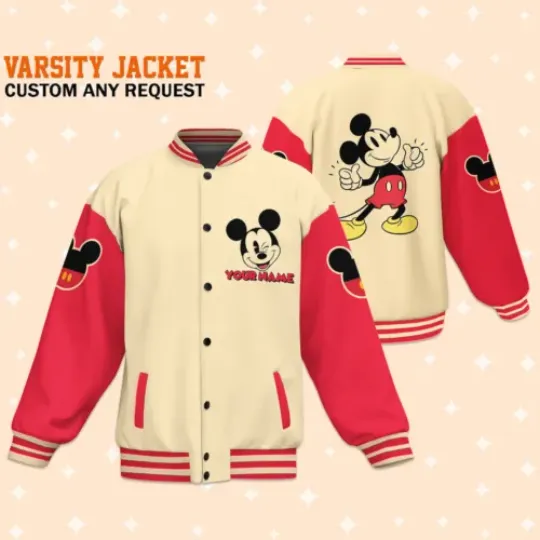 Personalize Jersey Mickey Like Happy Baseball Jacket, Matching Baseball Team
