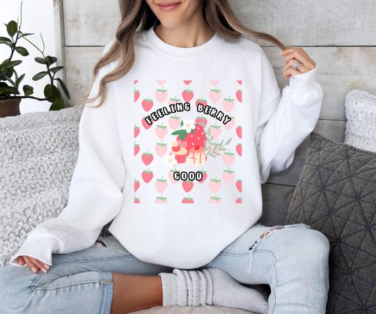 strawberry shortcake sweater | feeling berry good crewneck