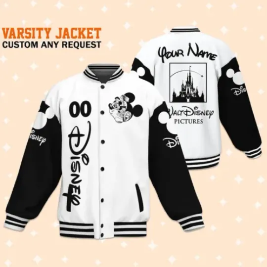 Custom Disney Classic Baseball Jacket, Adult Varsity Jacket, Disney Gift