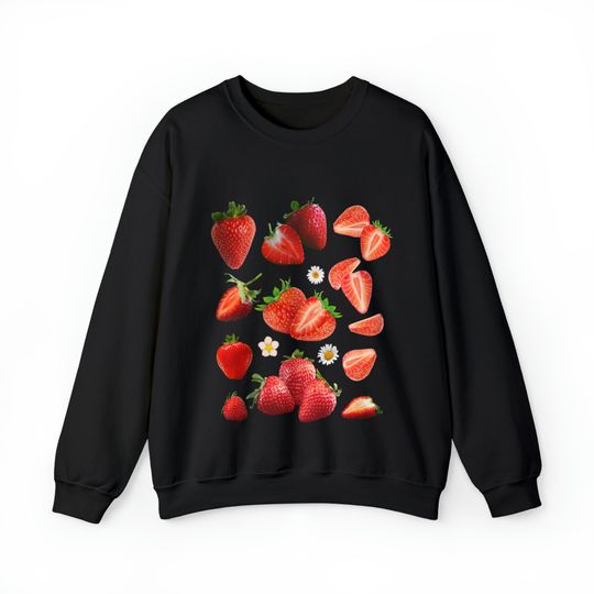 The Strawberry Sweatshirt Cottage Core Strawberry Shortcake