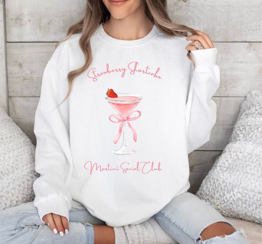 Strawberry Shortcake Martini Soociial Clubb Graphic Sweatshirt