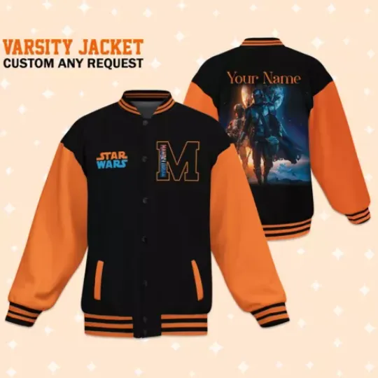 Personalize Star Wars Mandalorian, Unisex Baseball Outfit, varsity jacket