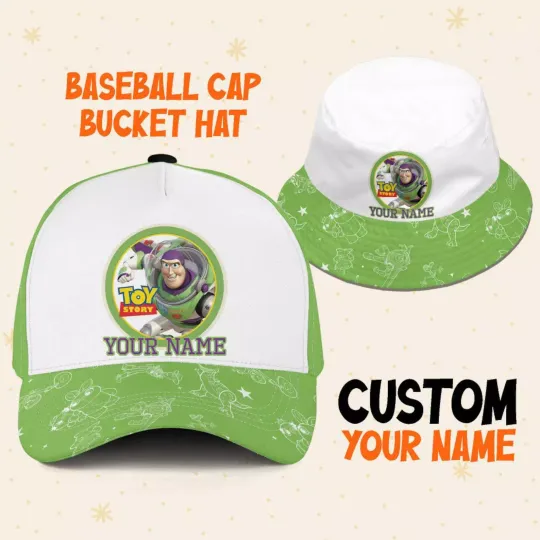 Custom Toy Story Buzz Lightyear Team Logo Cap, Custom Disney Hat Toy Story Hat