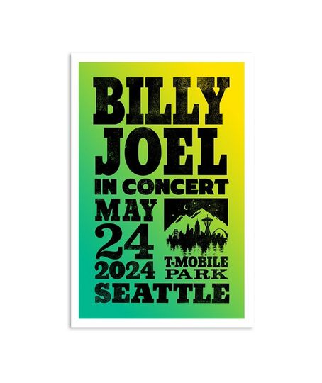 Billy Joel Tour 2024 Seattle, WA Poster