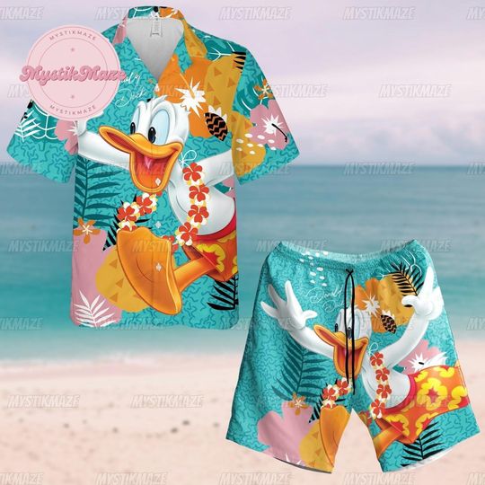 Duck Hawaiian Shirt, Duck Beach Short, Duck  Button Shirt, Duck Summer