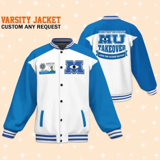 Custom Monster University Nametag Baseball Jacket, Baseball Outfit, Personalized