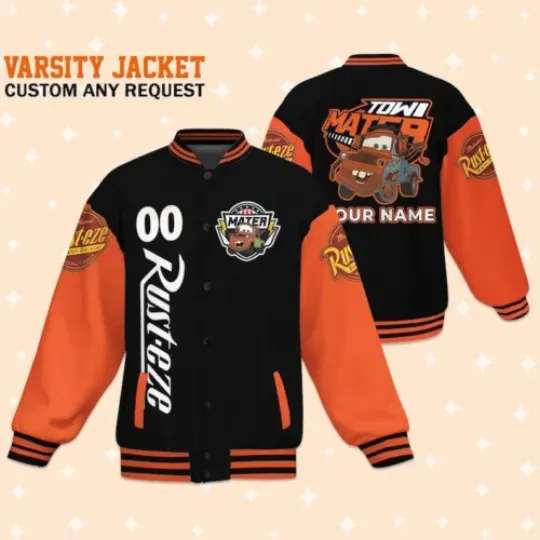 Custom Cars Tow Mater Best Baseball Jacket, Adult Varsity Jacket, Personalized