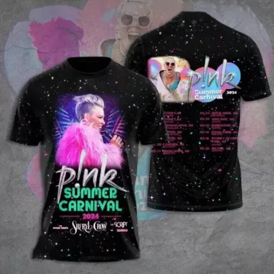 P!nk Pink Singer Summer Carnival 2024 Tour 3D T-Shirt