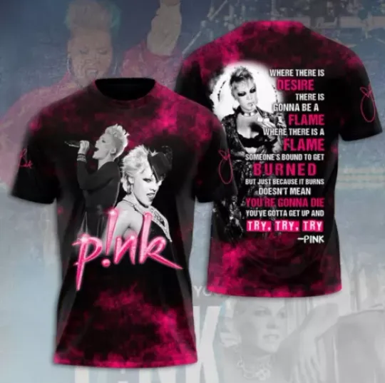 Pink P!Nk T-Shirt, P!Nk Singer 3D Shirt