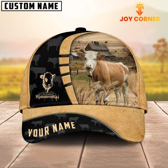 Custom Name Simmental Cattle 3D Cap