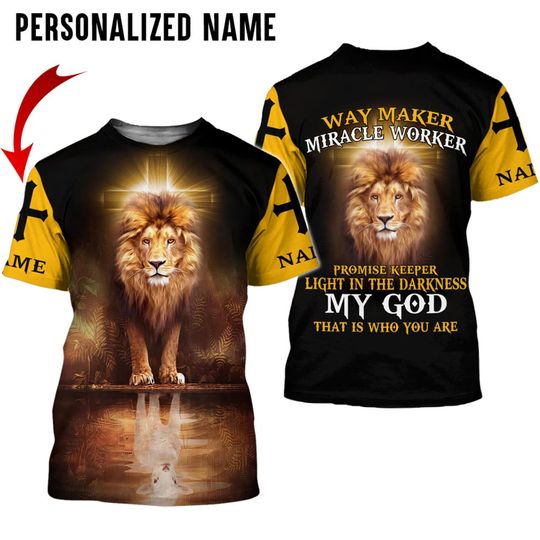 Personalized way maker, miracle worker Jesus shirt, Jesus Cross shirt, Jesus apparel
