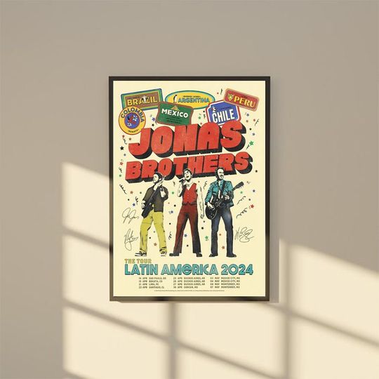 Jonas Brothers April May 2024 Latin America Tour Poster
