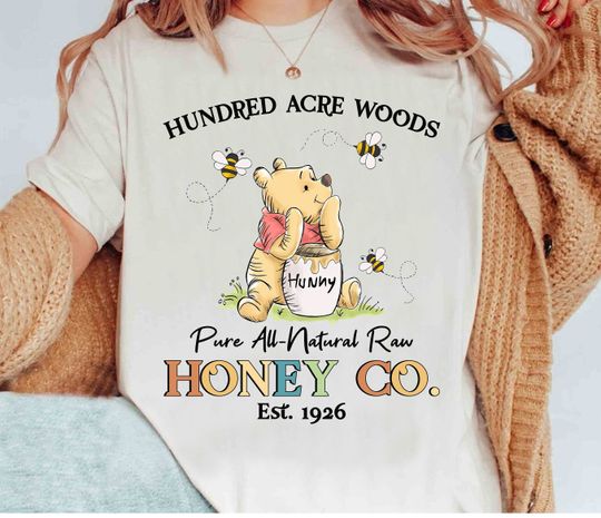 Retro Disney Winnie The Pooh 100 Acre Woods Honey Co shirt, Disney Pooh Est 1926