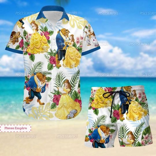 Beauty Beast Shirt, Beauty Beast Shorts, Princess Belle Hawaii Shirt