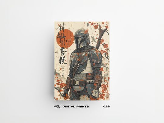 Mandalorian 029 Poster Japanese Art Style