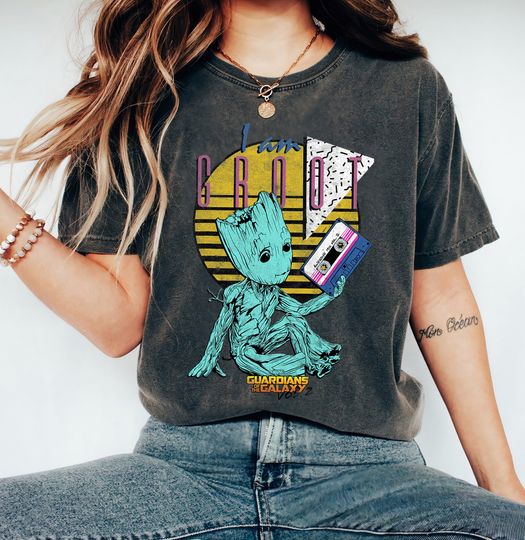 Guardians Vol. 2 Baby Groot Retro 90's Tape T-Shirt, Disneyland Family Matching Shirt