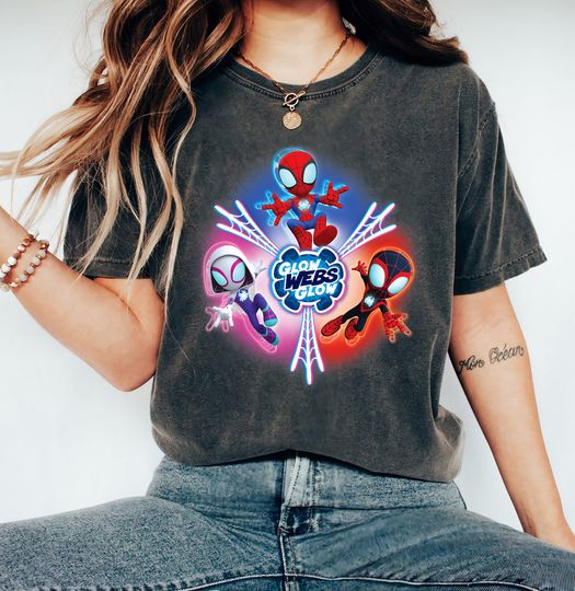 Spidey and His Amazing Friends Glow Webs Glow Icon T-Shirt, Disneyland Family Matching Shirt