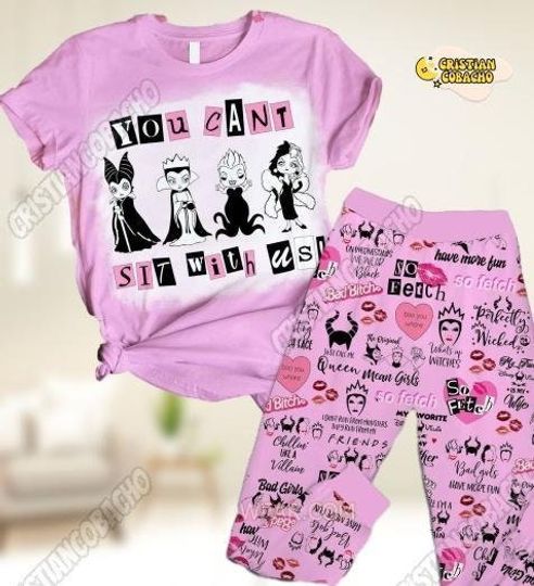 Villains Evil Pajamas Set, Disney Disney Pajamas Set, Villains You Can't Sit With Us