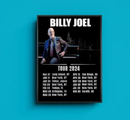 Billy Joel World Tour 2024 Poster, Billy Joel Poster