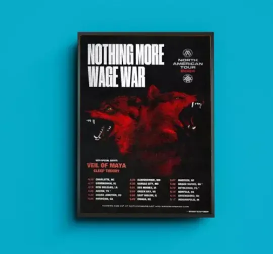 Wage War Nothing More North American Tour 2024 Poster