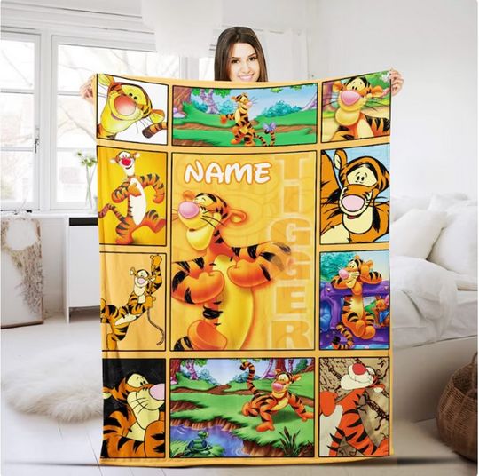 Tigger Winnie The Pooh Fleece Blanket, Dis..ney Sofa Blanket, Tigger Tiger Blanket