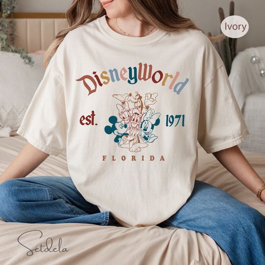 Retro Mickey And Friends Disneyworld Est 1971 Comfort Colors shirt, Disneyworld Shirt, 2024 Family Vacation Tee, Magic Kingdom