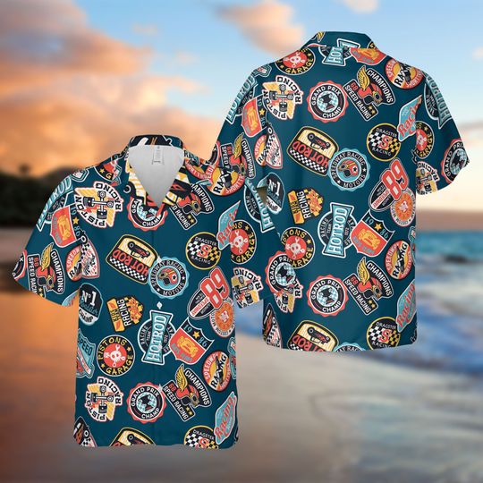 Speedway Hot Rod And Racing Team Hawaiian Shirt, Ocean Aloha Shirt