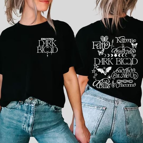 Dark Blood Enhypen Tracklist Sweatshirt, Bite Me, Chaconne, Fate, Sacrifice, Karma, Bills