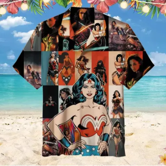 Never Too Old For Wonder Woman Superheroes Vintage Style 3D HAWAII SHIRT