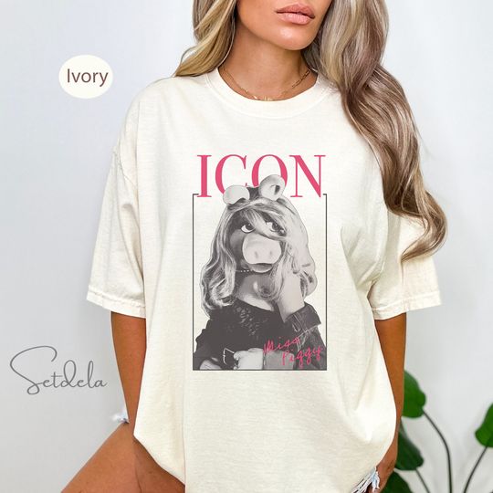 Disney Muppets Miss Piggy Icon Poster Colors Shirt, Family Matching Tee