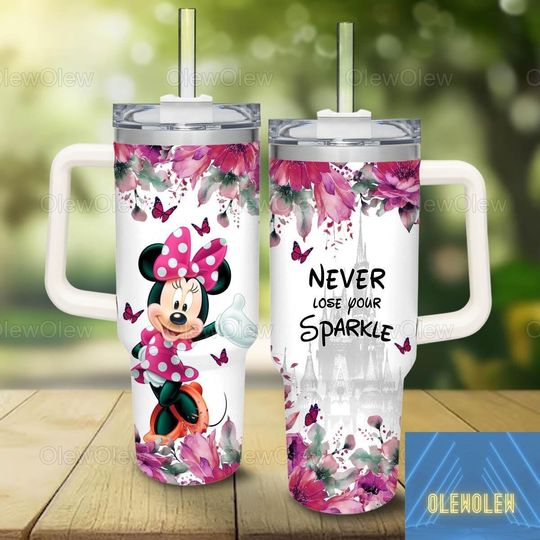 Minnie Mouse Tumbler 40Oz, Never Lose Your Sparkle Minnie Tumbler