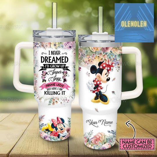 Custom Minnie Mouse Tumbler, Minnie Tumbler 40oz