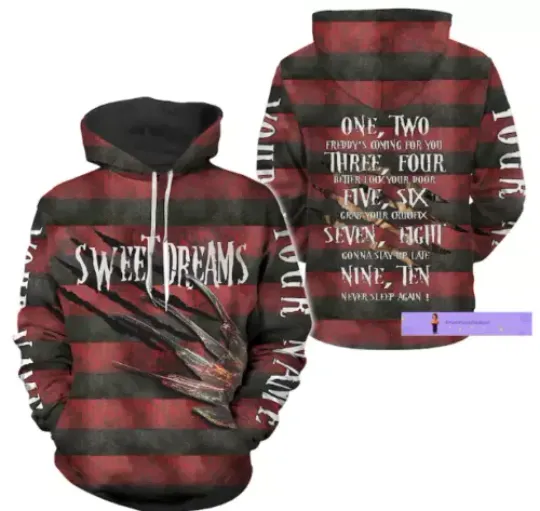 Freddy Krueger 3D HOODIE HALLOWEEN GIFT OVER PRINT CHRISTMAS GIFT