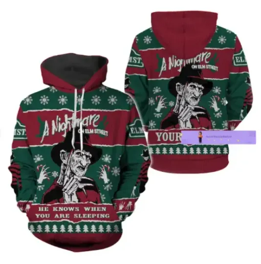 Freddy Krueger 3D HOODIE HALLOWEEN GIFT OVER PRINT CHRISTMAS GIFT